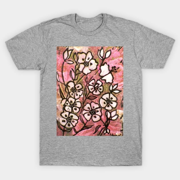 Pink Lady No .8 (Woodcut Print) T-Shirt by BillyLee